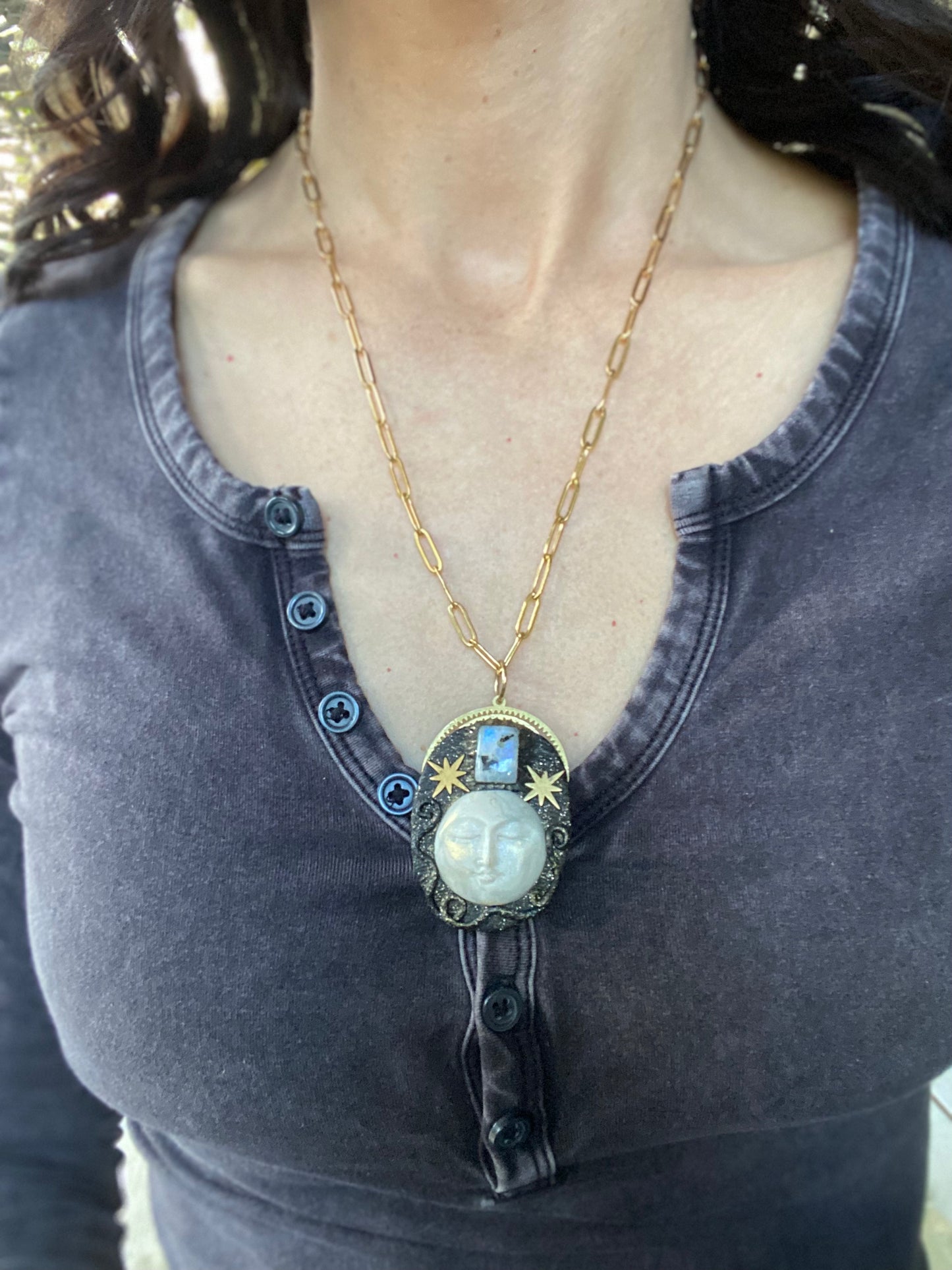 Celestial Moon Goddess with Moonstone