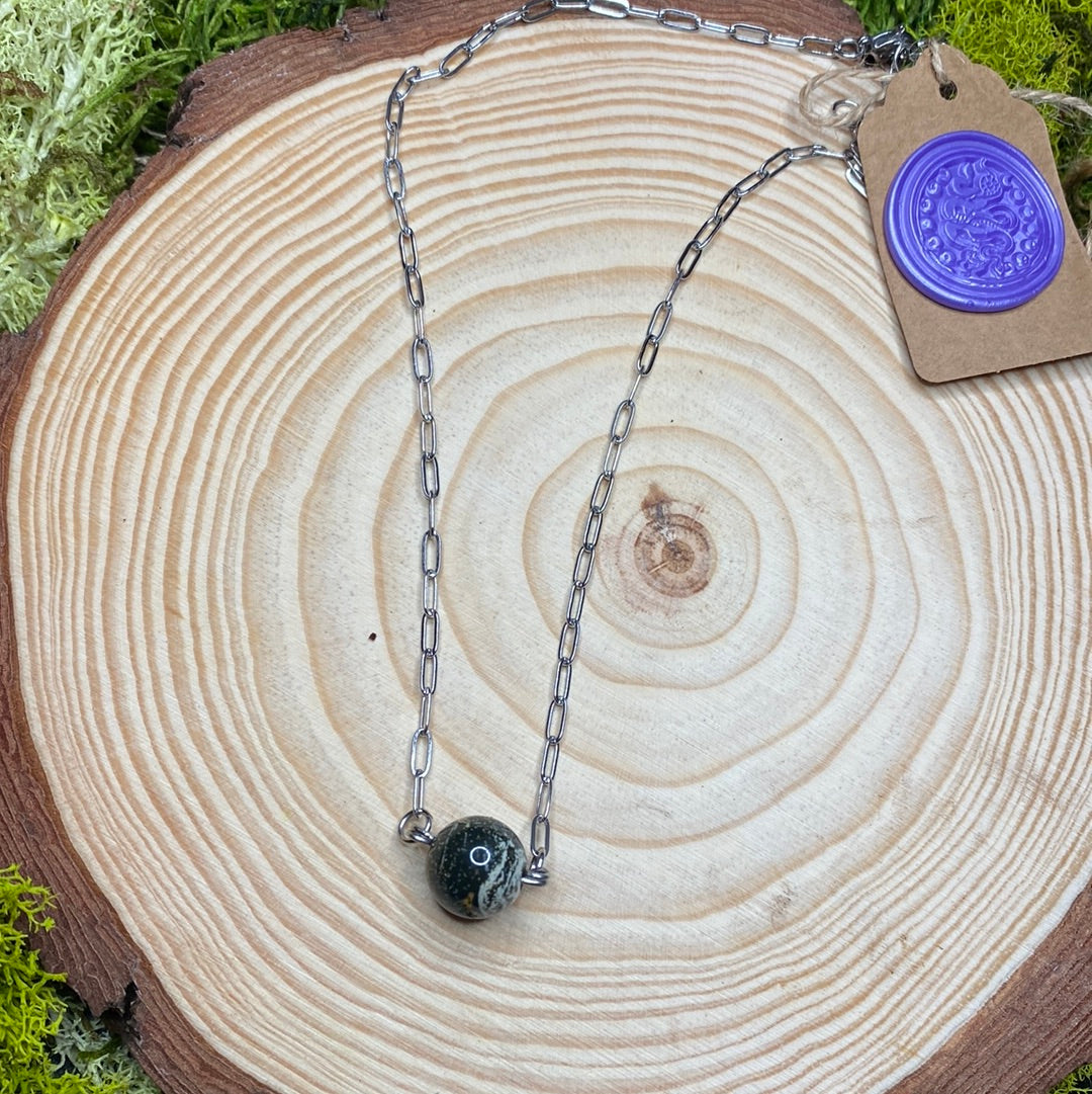 Ocean Jasper Globe Pendant