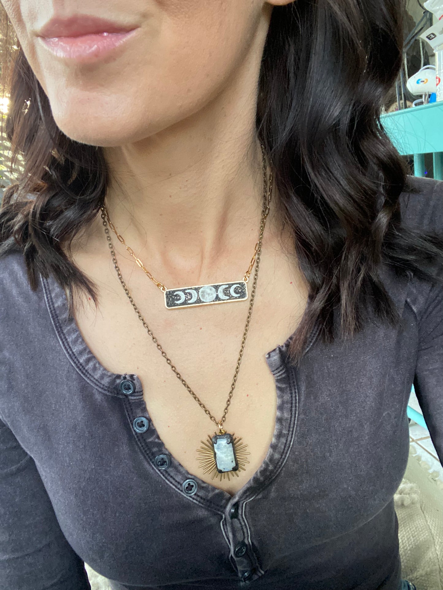 Horizontal Moon Phases Pendant