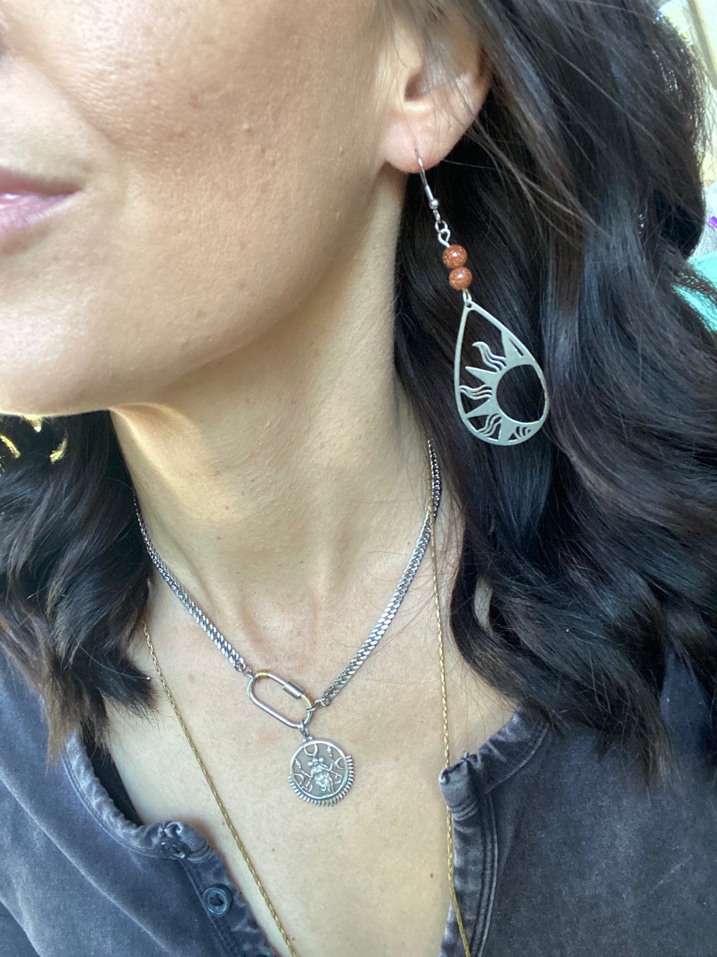 Goldstone Sunrise Earrings