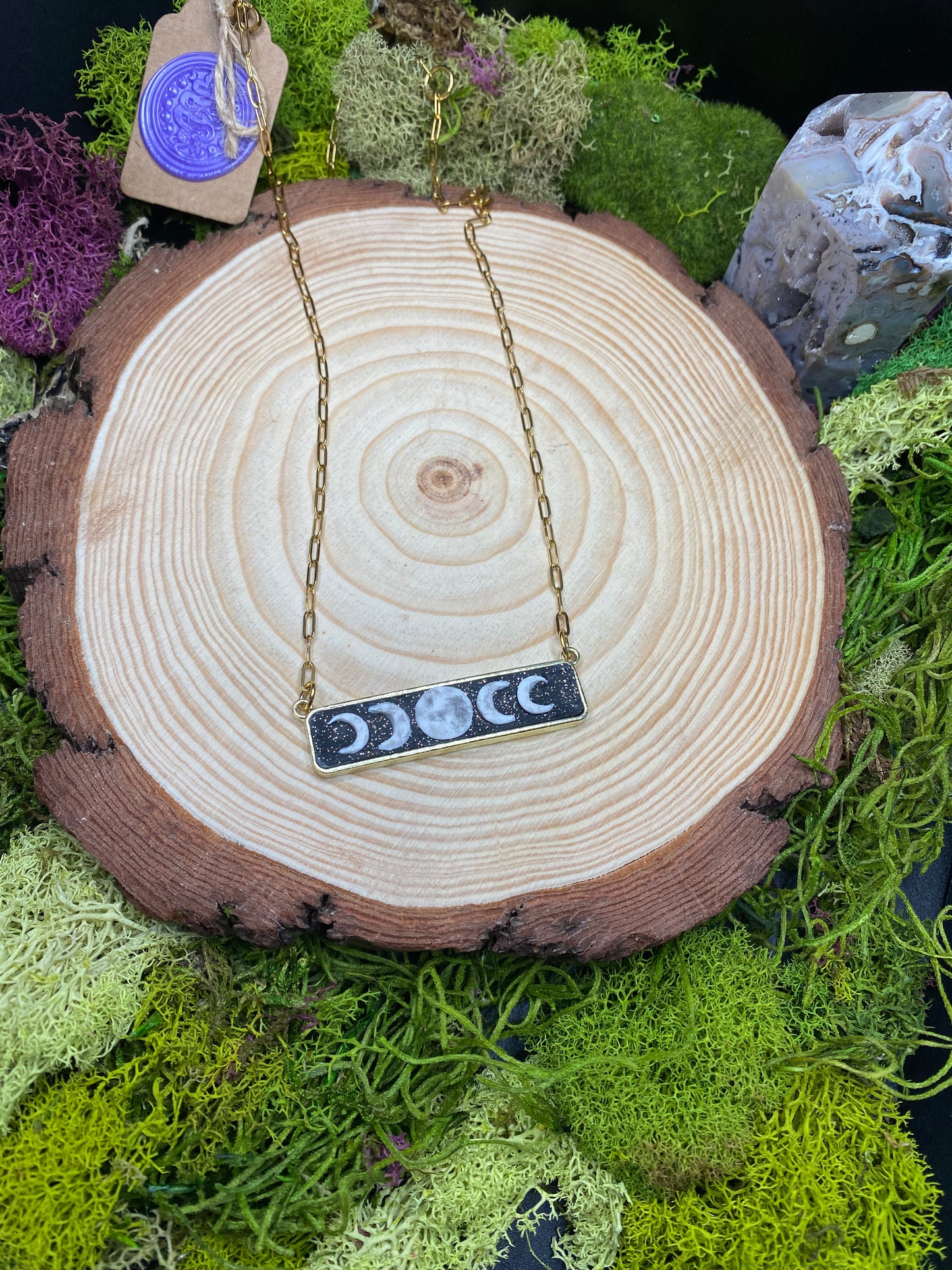 Horizontal Moon Phases Pendant