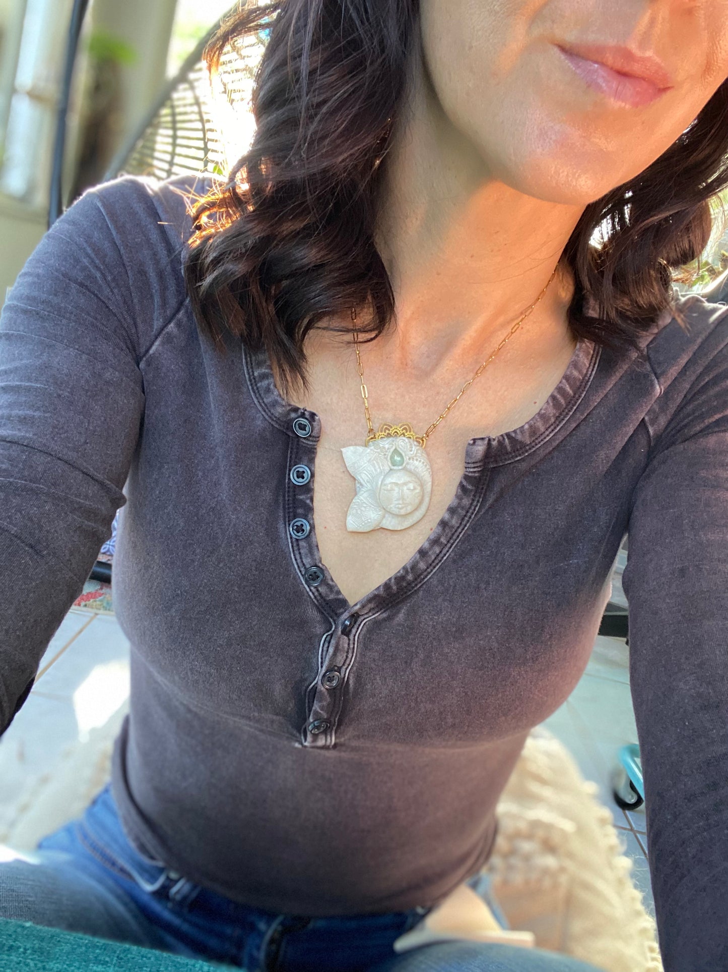 Celestial Moon Goddess with Aquamarine