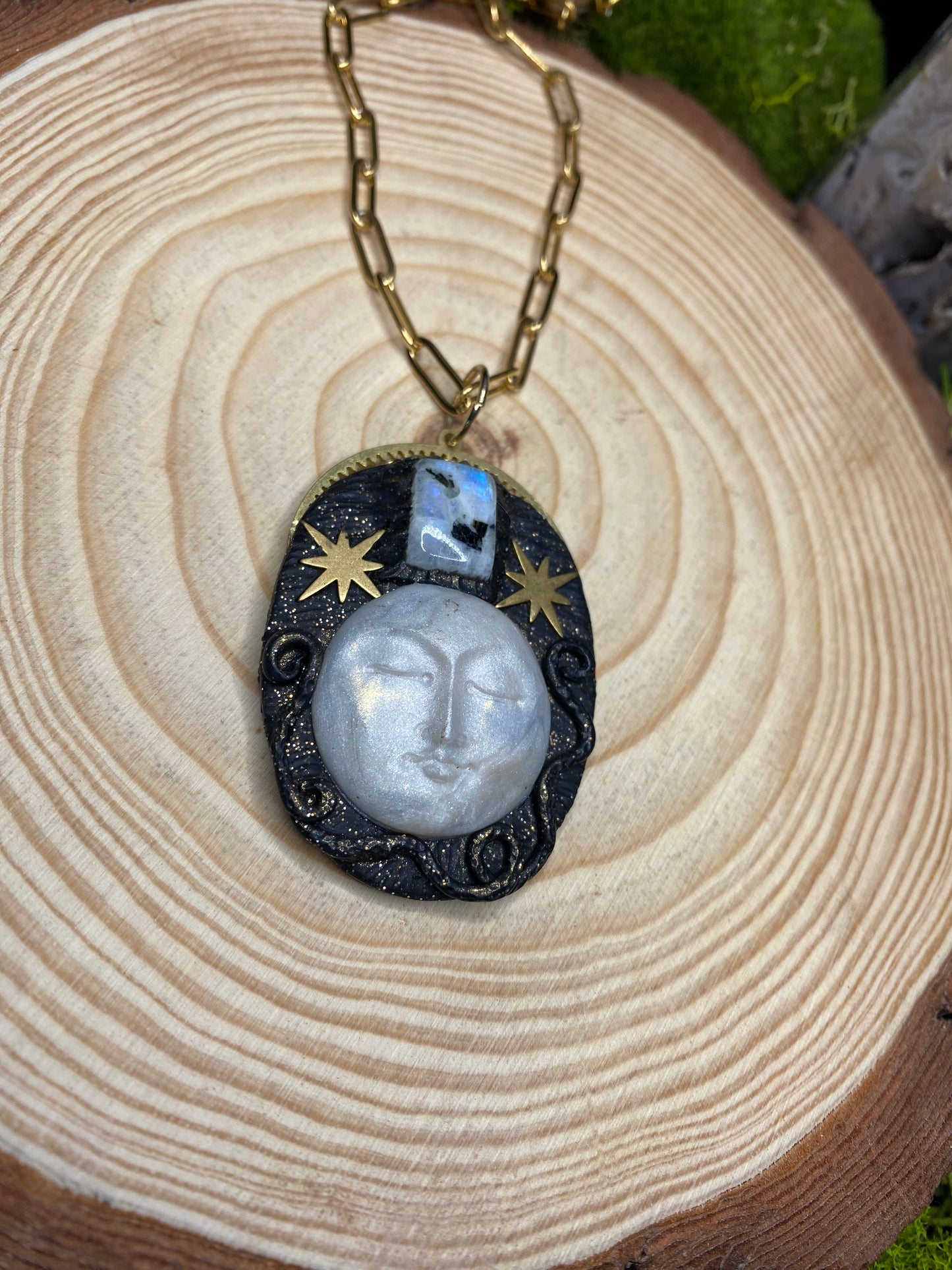 Celestial Moon Goddess with Moonstone