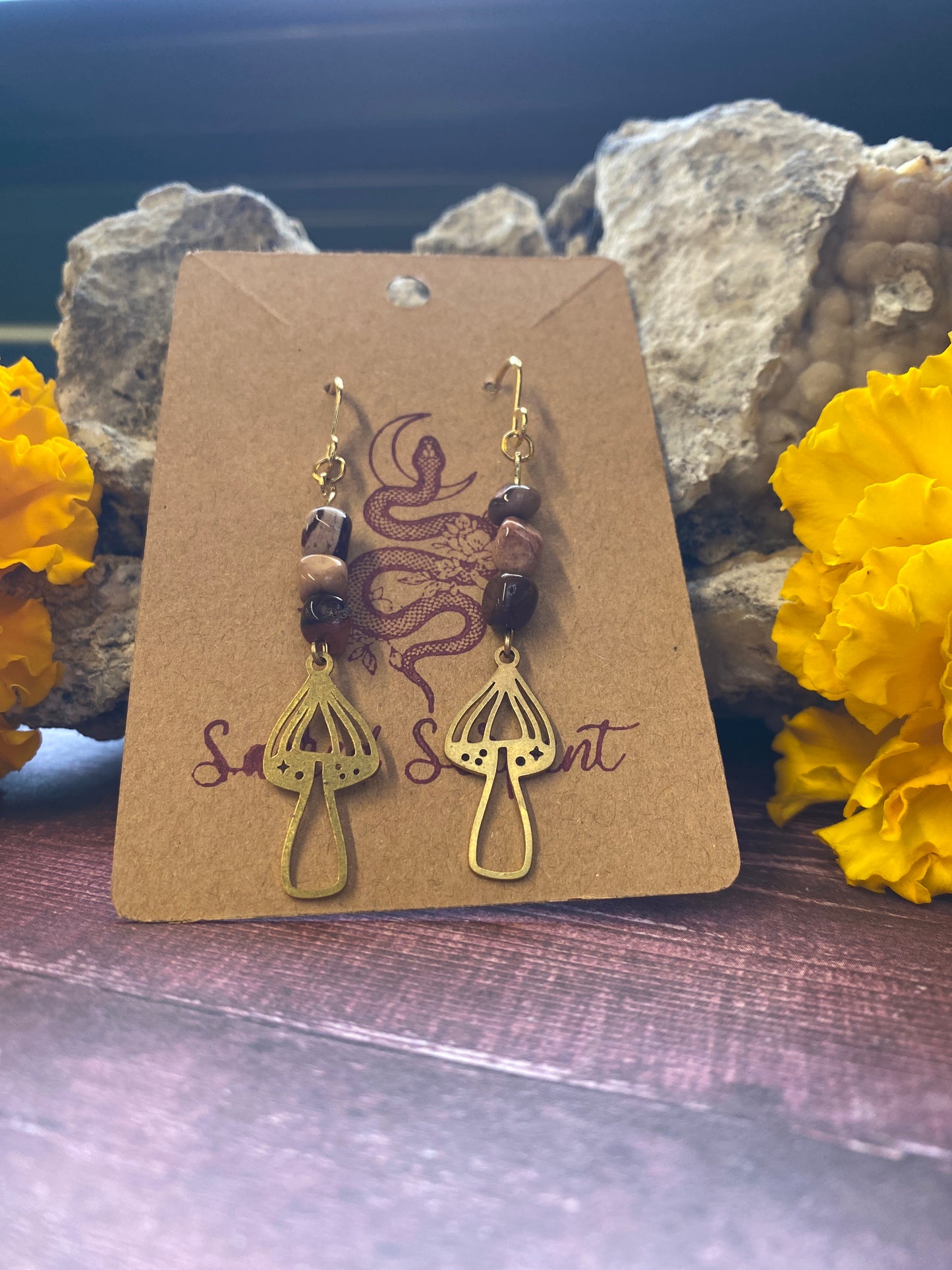 Mookaite Mushroom Earrings