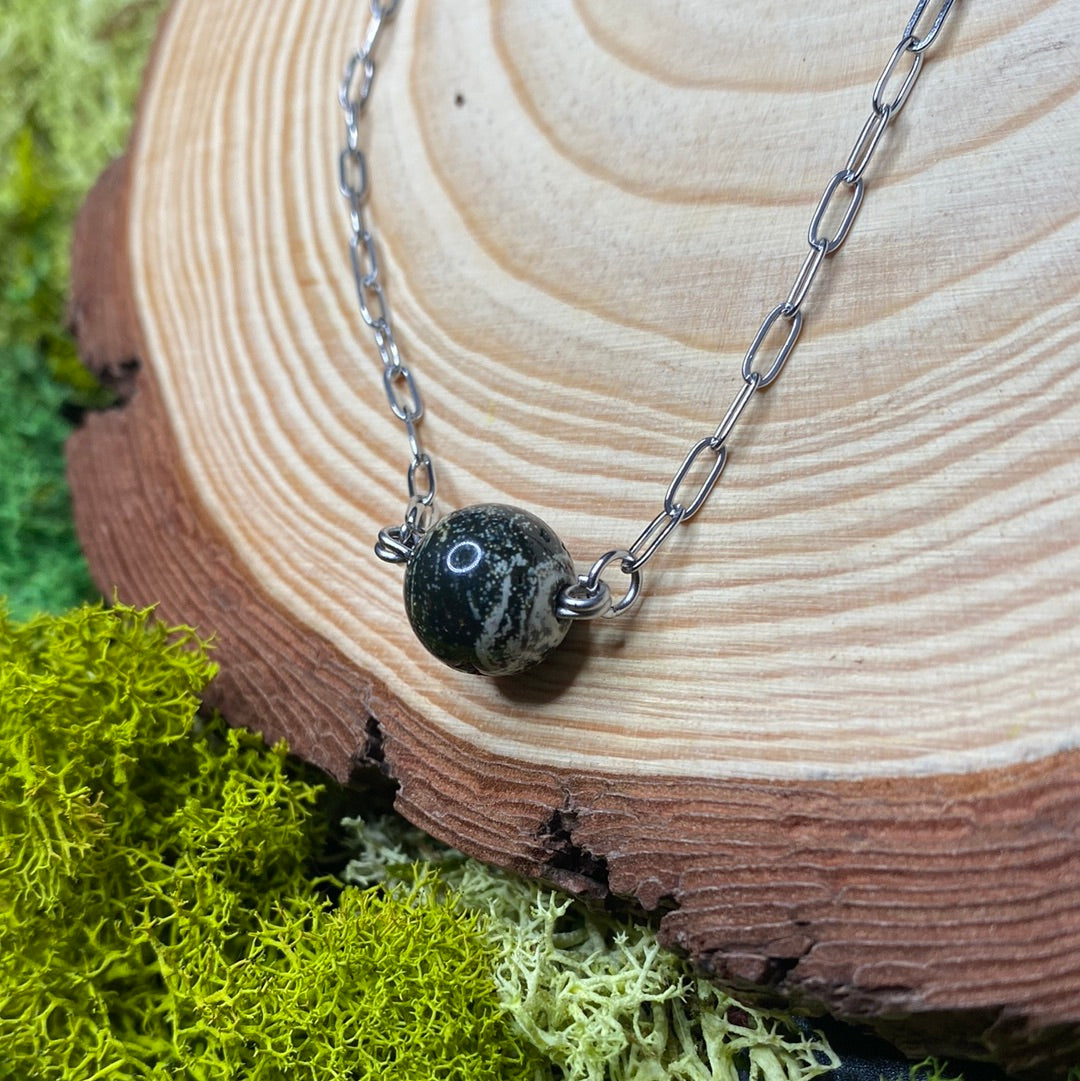 Ocean Jasper Globe Pendant