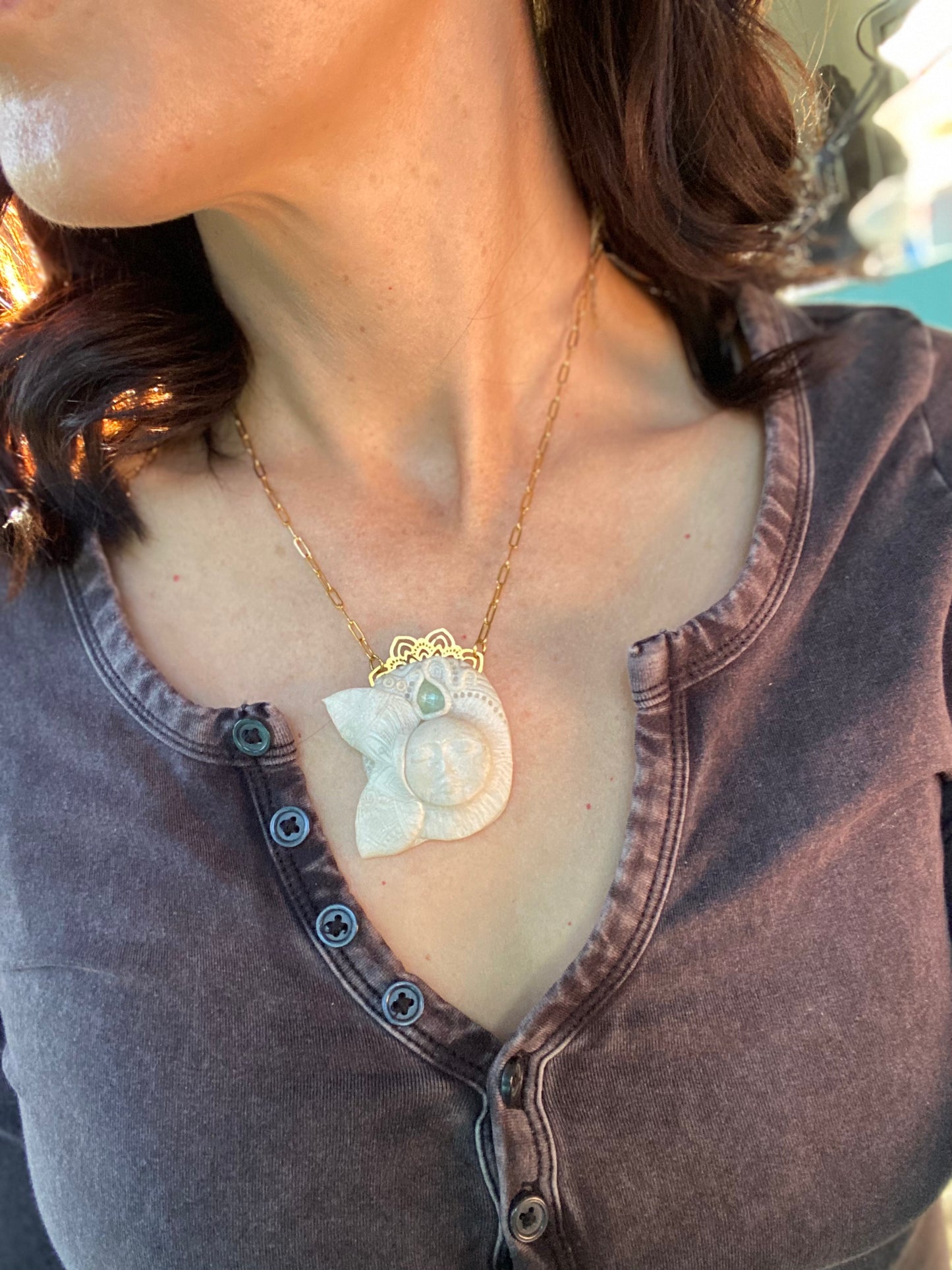 Celestial Moon Goddess with Aquamarine