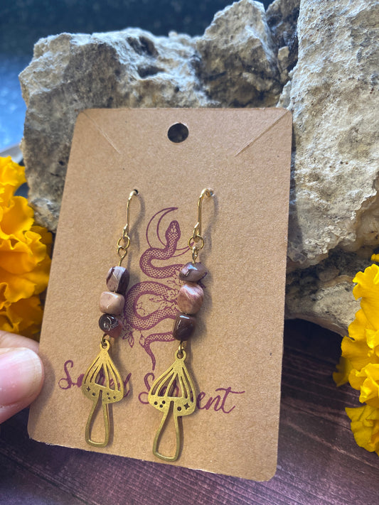 Mookaite Mushroom Earrings