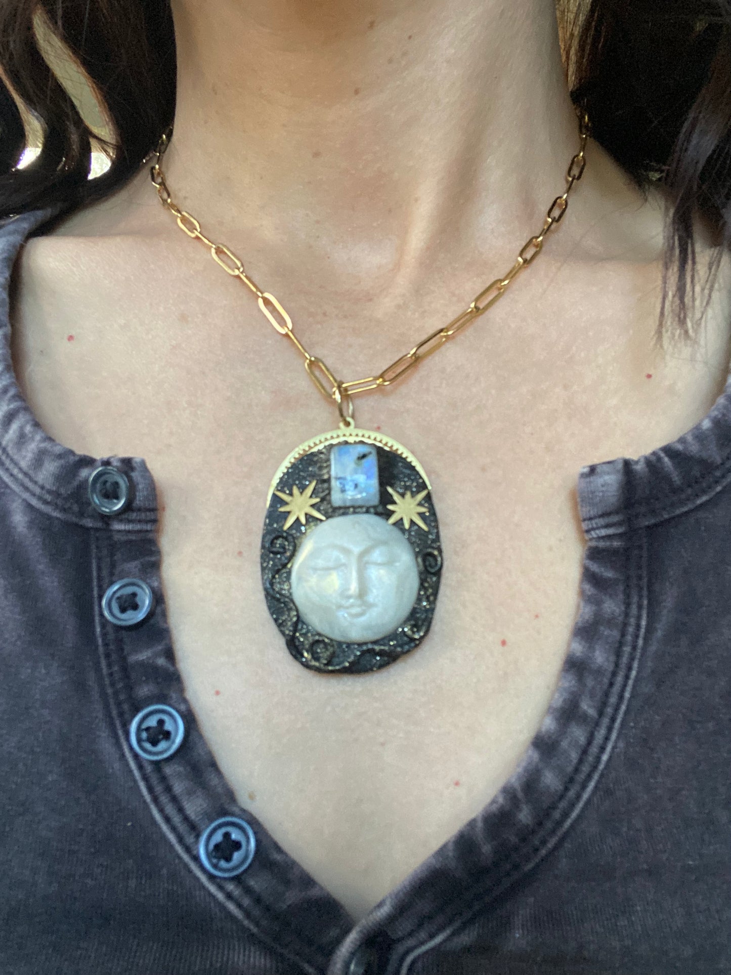 Celestial Moon Goddess with Moonstone