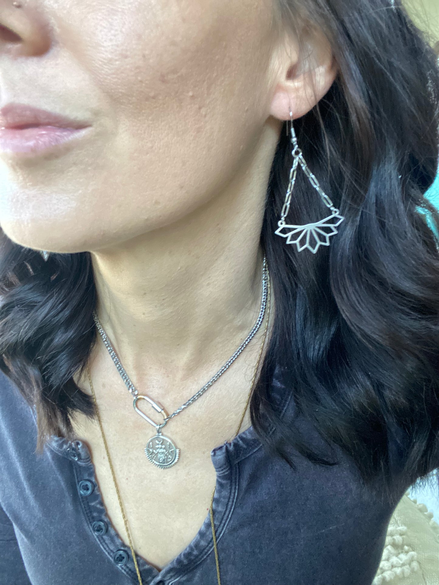 Stainless Steel Paperclip Chain Earrings