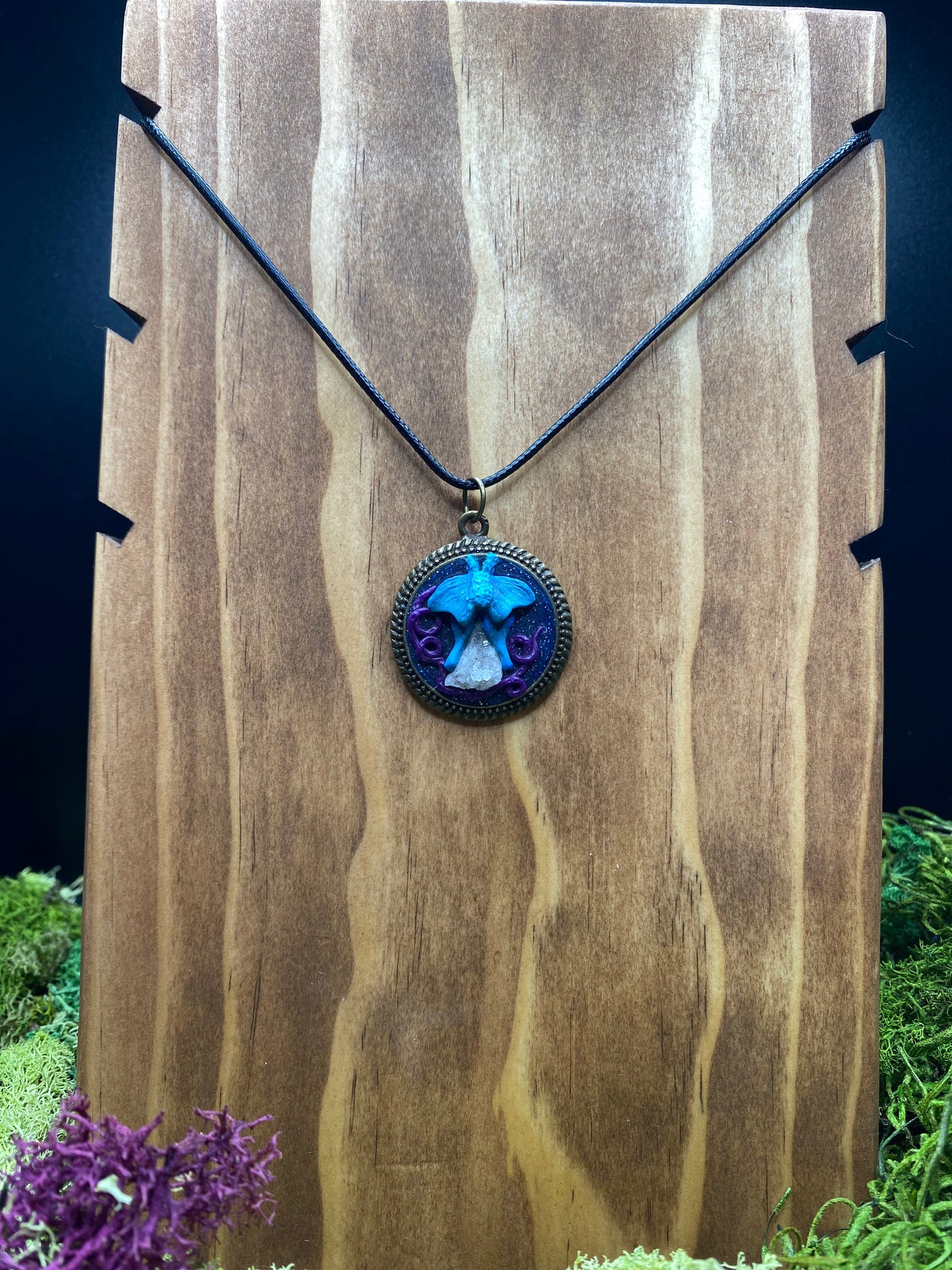 Mini Luna Moth and Geode
