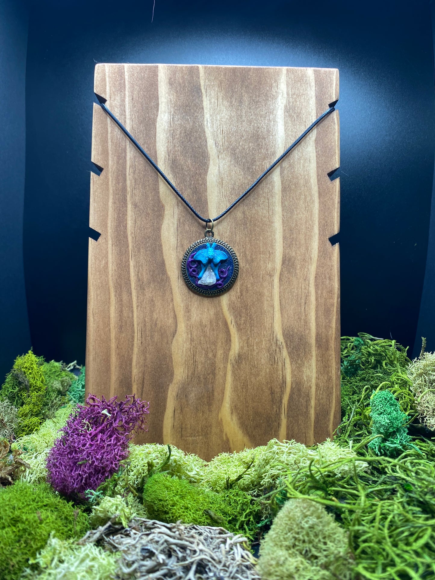 Mini Luna Moth and Geode