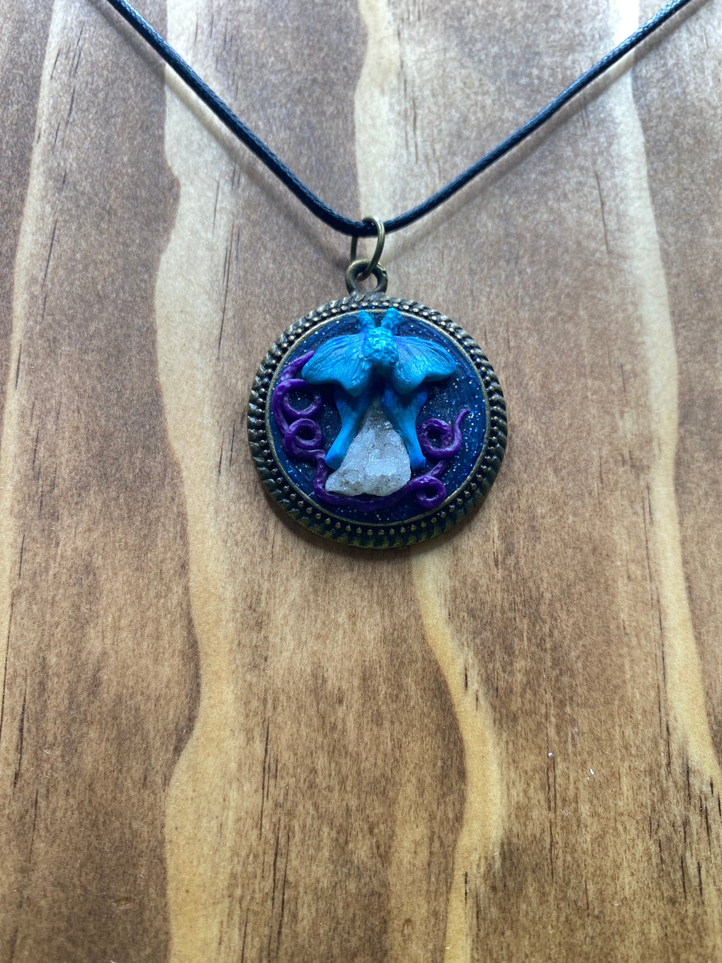 Mini Luna Moth and Geode