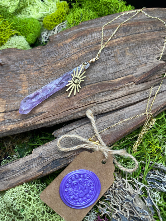 Evil Eye Dragon Tooth Amethyst