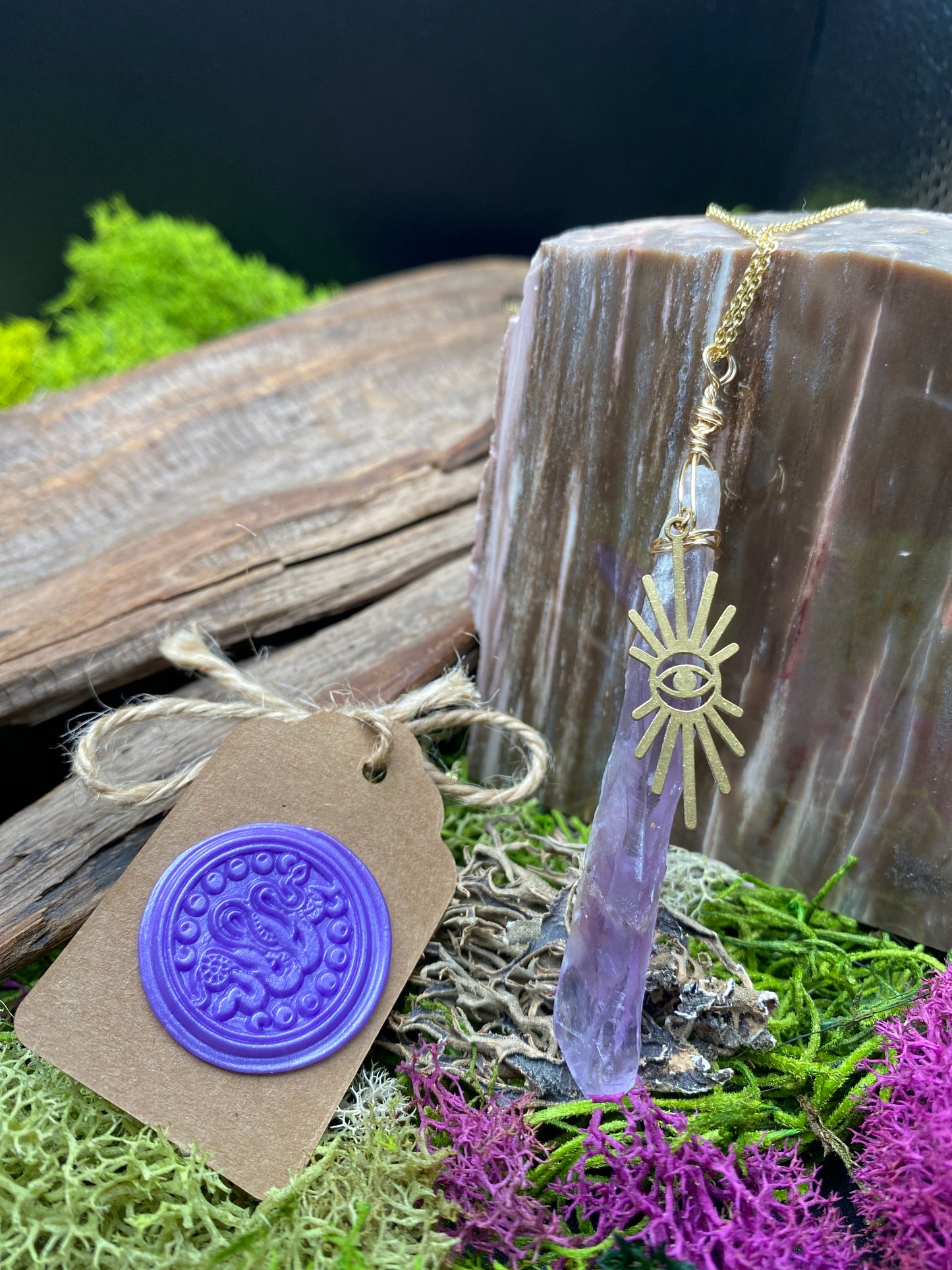 Evil Eye Dragon Tooth Amethyst