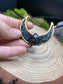 Black Scarab and Crescent Moon Necklace