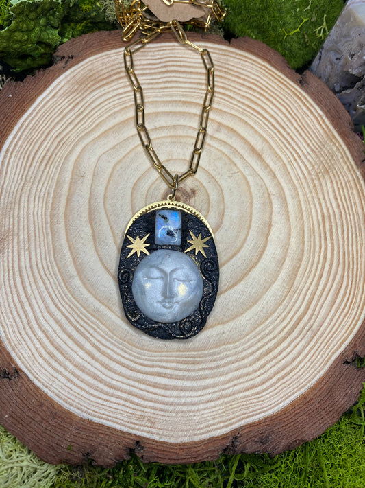 Celestial Moon Goddess with Moonstone