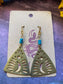Turquoise Triangular Moon Earrings