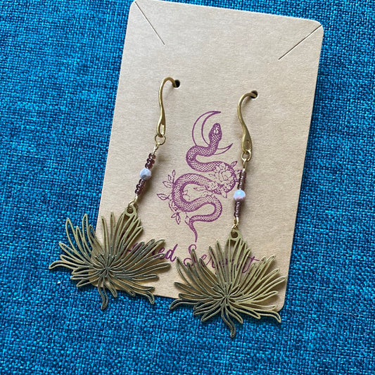 Hand-beaded Dahlia Flower earrings