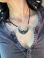 Black Scarab and Crescent Moon Necklace