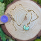 Labradorite Lotus & Teardrop Moon Pendant