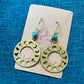 Raw Turquoise and Moon-phase earrings
