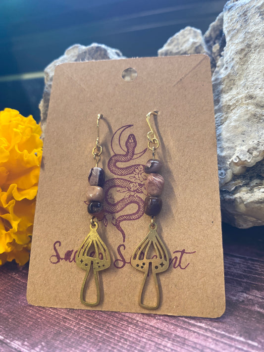 Mookaite Mushroom Earrings