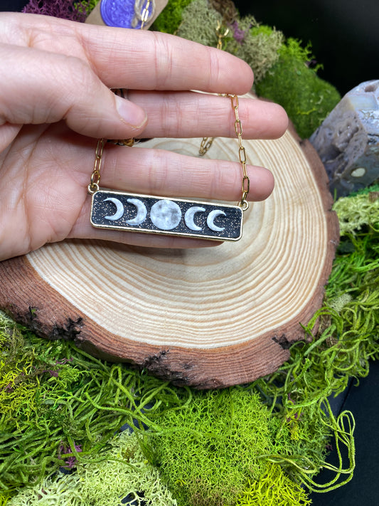 Horizontal Moon Phases Pendant