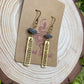 Labradorite and botanical brass earrings