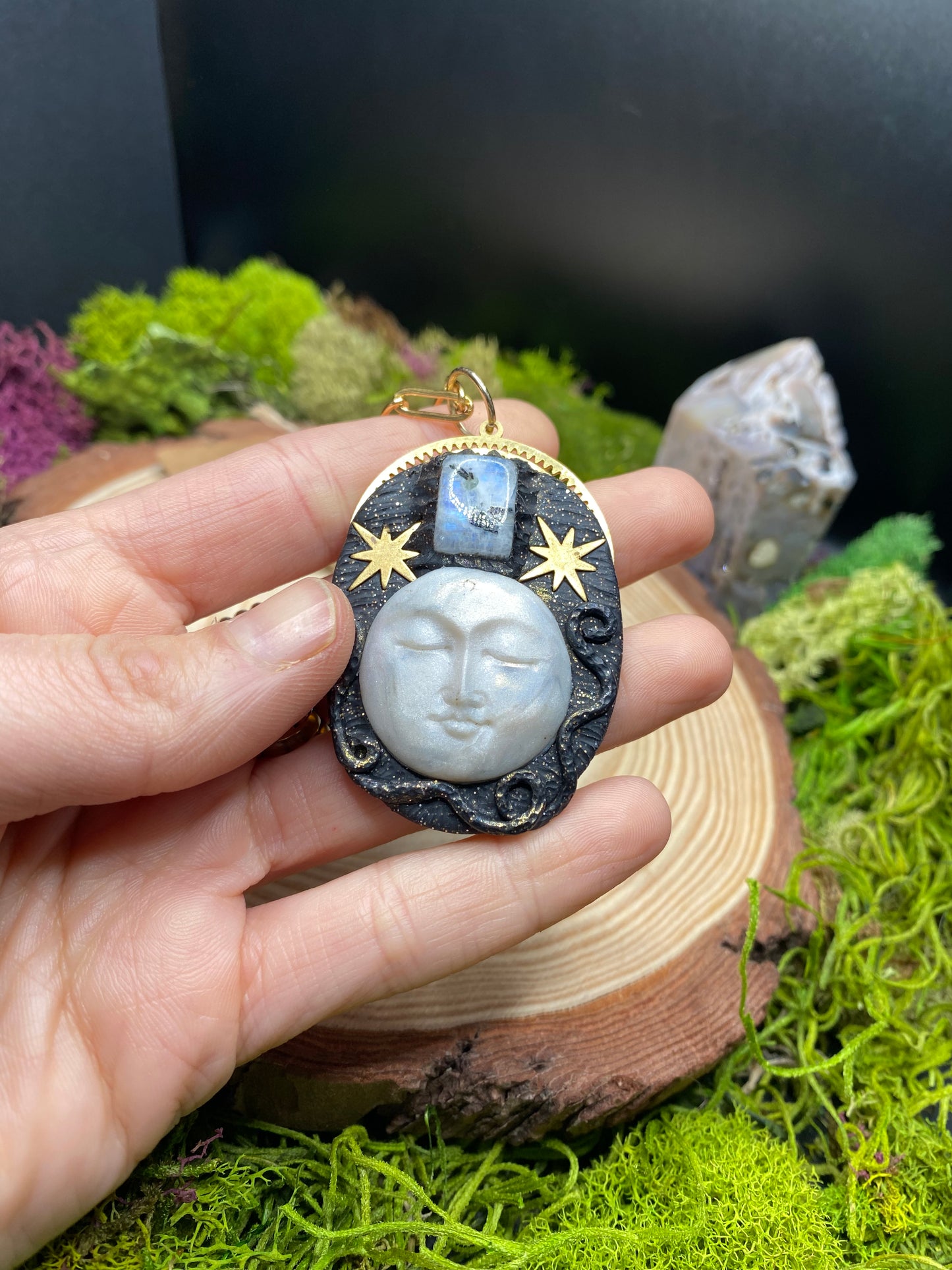 Celestial Moon Goddess with Moonstone
