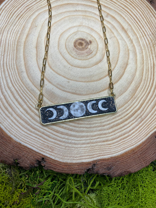 Horizontal Moon Phases Pendant