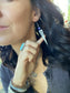 Evil Eye Hand-beaded Moon Point Earrings
