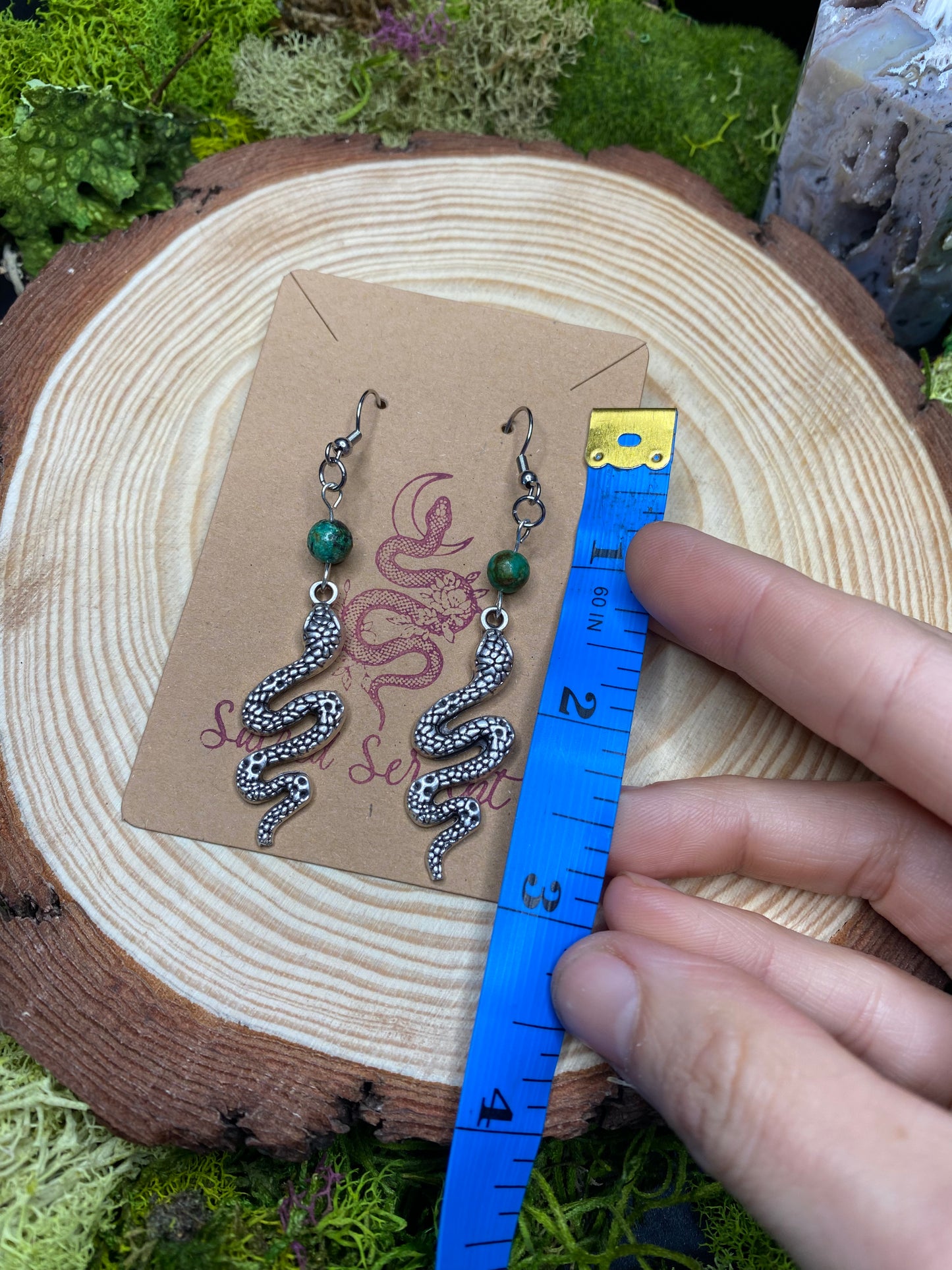 Chrysocolla Serpent Earrings