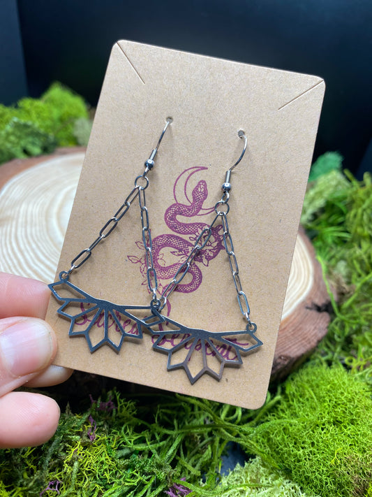 Stainless Steel Paperclip Chain Earrings