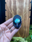 Black Scarab and Labradorite Pendant on a Paperclip chain