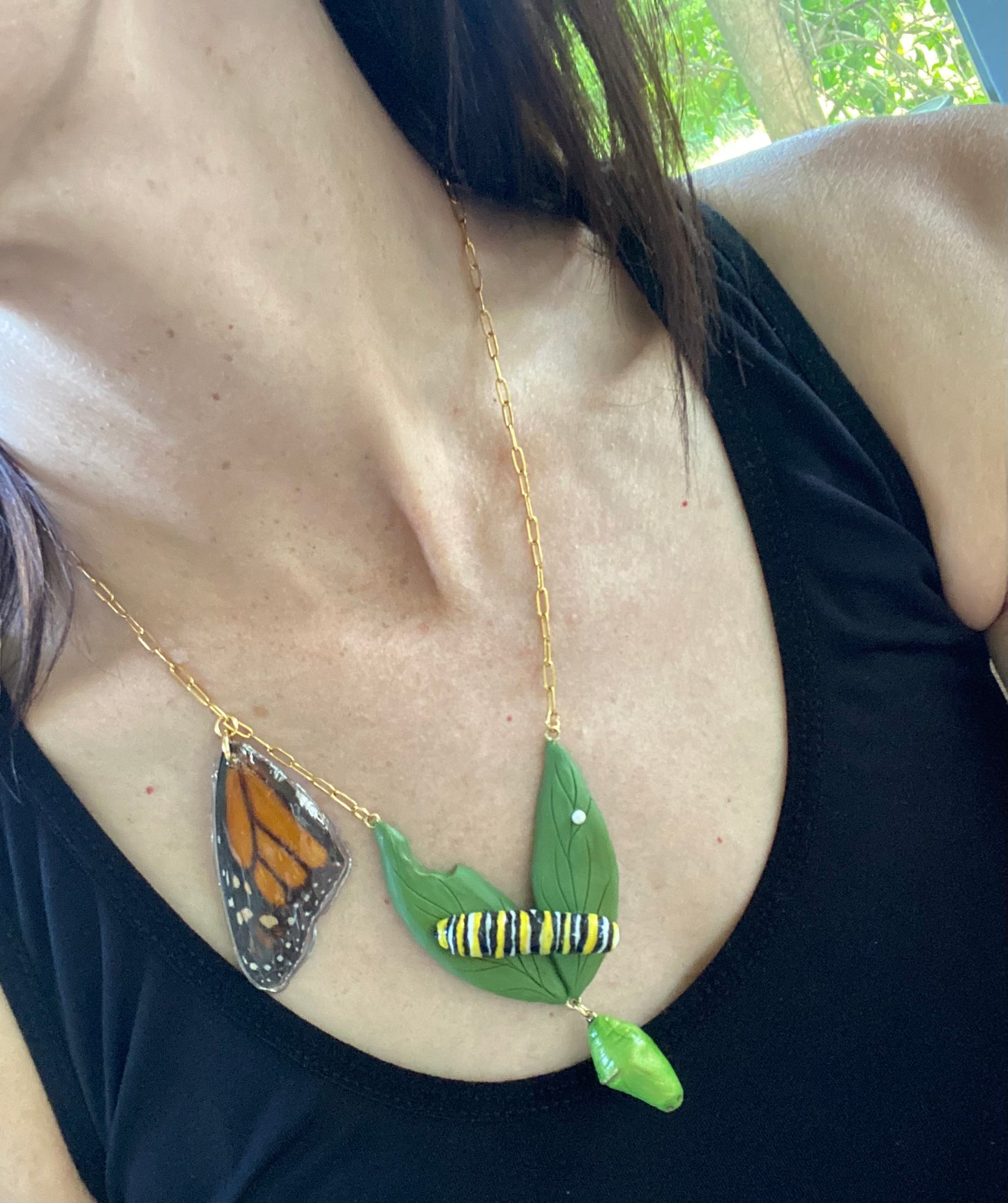 Monarch Butterfly Life Cycle Necklace