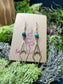 African Turquoise Hand-beaded Moon Earrings