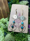 African Turquoise Hand-beaded Sunburst and Moon Earrings