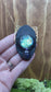 Black Scarab and Labradorite Pendant on a Paperclip chain