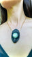 Black Scarab and Labradorite Pendant on a Paperclip chain