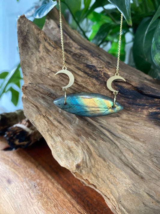Chevron Labradorite Necklace