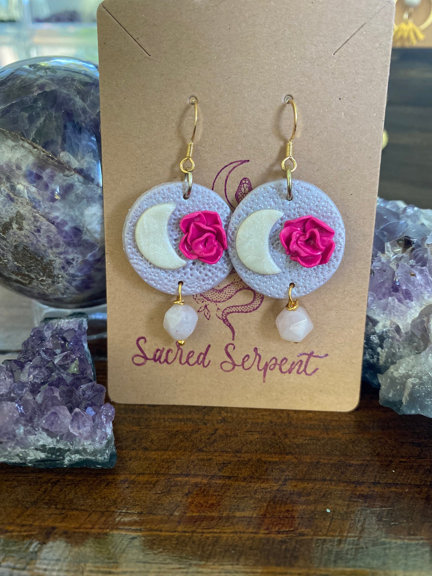 Lavender Moon Blossom Earrings