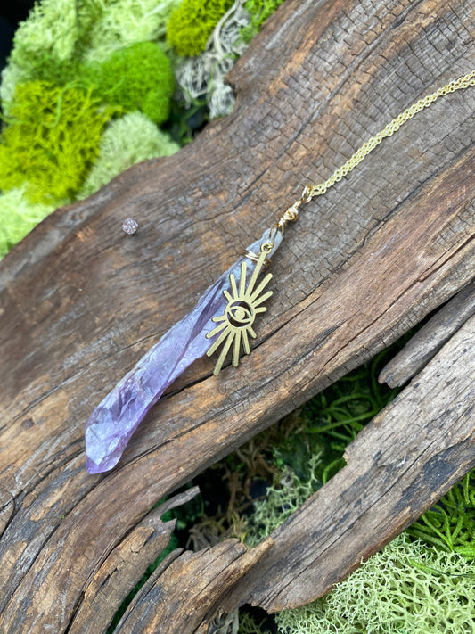 Evil Eye Dragon Tooth Amethyst
